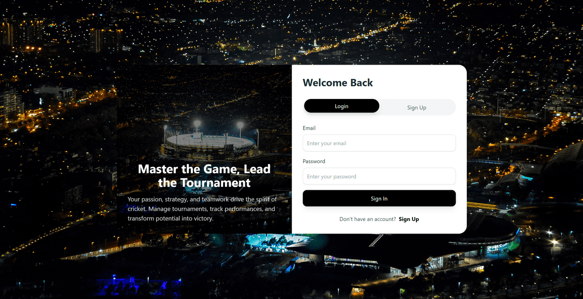 Cricket Tournament Management App
